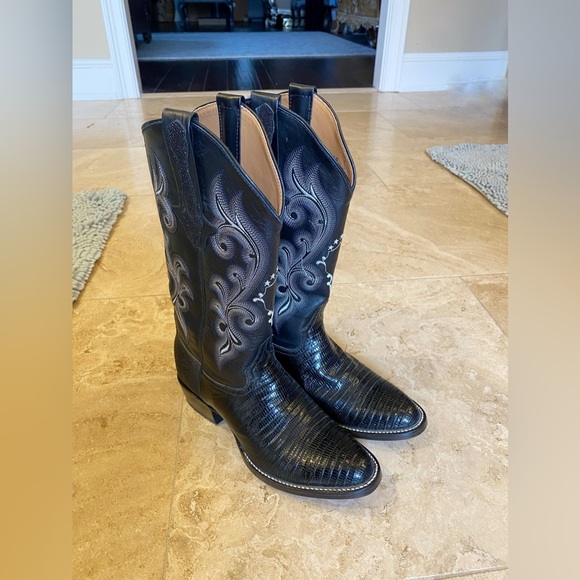 STINGRAY BACK, LIZARD FRONT LEATHER BOOTS DON CUCO’S CUSTOM. WORN ONCE - Picture 1 of 6